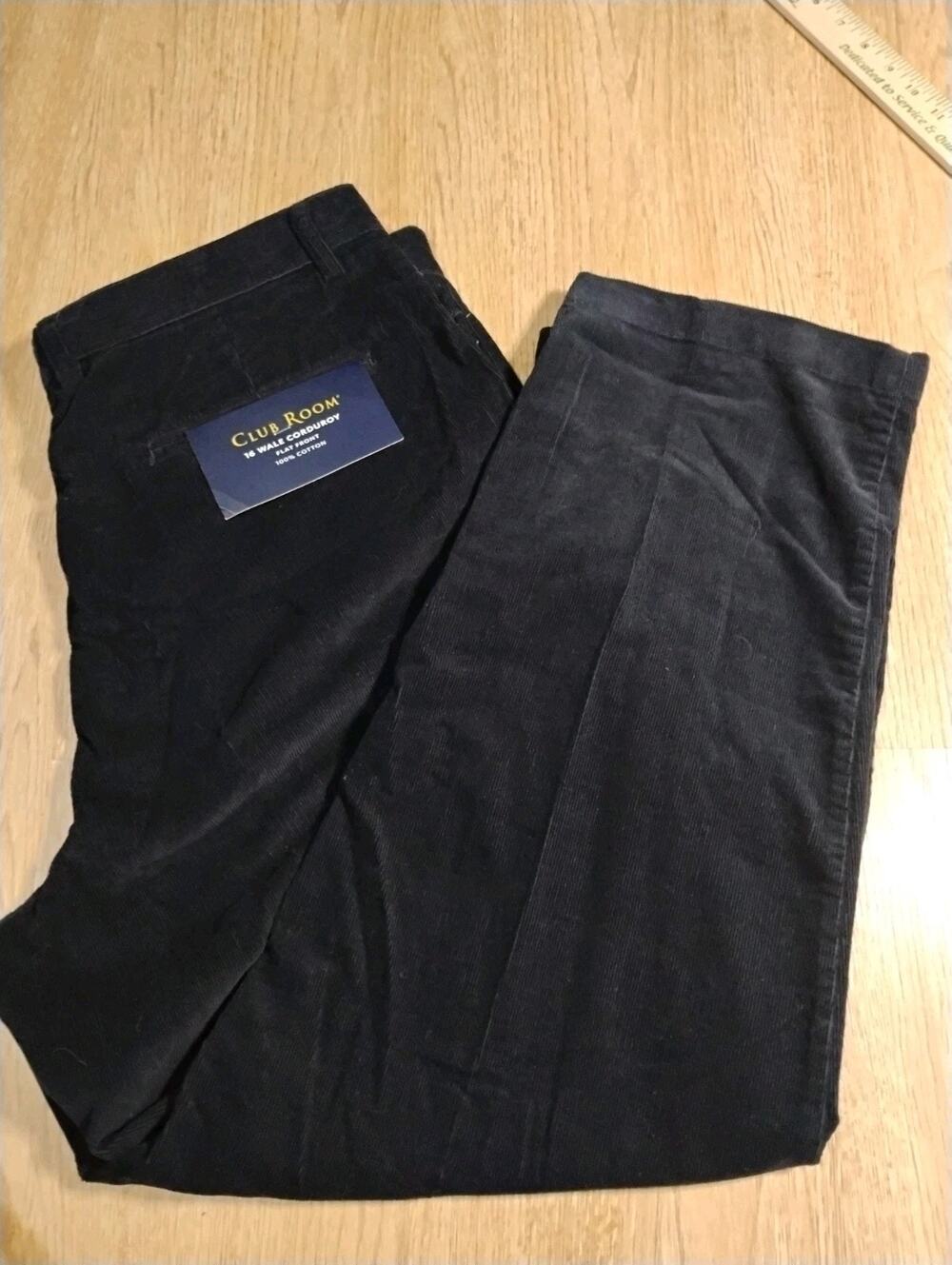 Mens Club Room Flat Front 16 Wale Corduroy Pants 38W X 29L 100% Cotton NWT